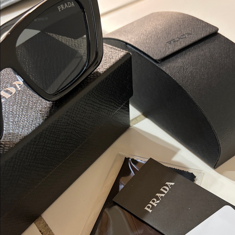 Prada Black Rectangular Sunglasses - image 4